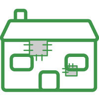 外壁が
壊れている